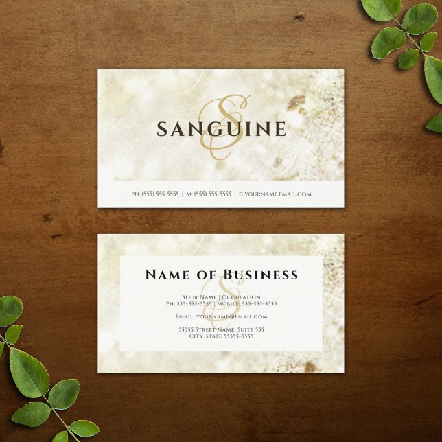 Glamourous Gold Monogram Glitter Bokeh Business Card (Glamorous Gold Monogram Glitter Bokeh Business Cards)