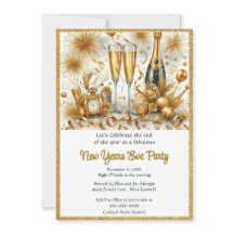 Glamourous  Gold on White New Year's Eve Party 