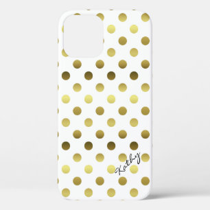 Glamourous Gold Polka Dot  iPhone 12 Case
