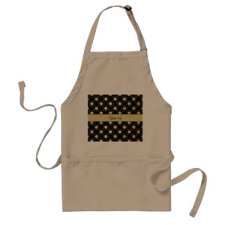 Glamourous Gold Polka Dots Black Standard Apron