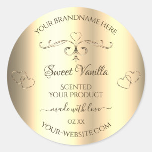 Glamourous Gold Product Labels Golden Ornate Heart
