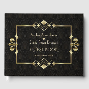 Glamourous Gold Roaring 20's Art Deco Wedding  Guest Book