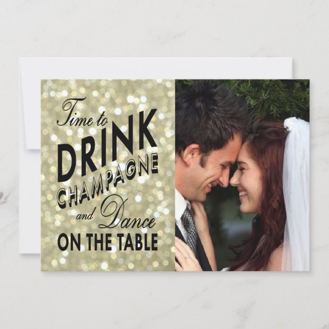 Glamourous Gold Save the Date (Front)