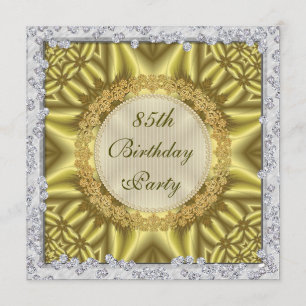 Glamourous Gold & Silver 85th Birthday Party Invitation
