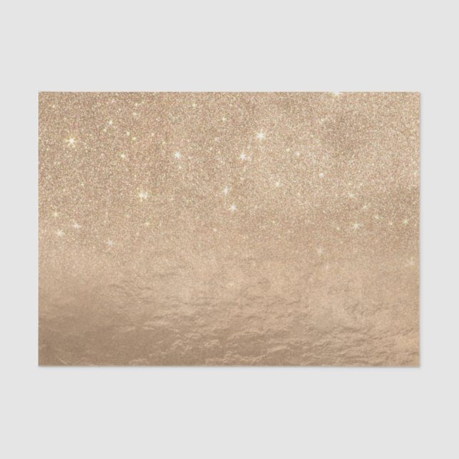 Glamourous Gold Sparkly Glitter Foil Ombre Gradien Tissue Paper (Front)