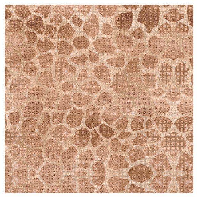 Glamourous Gold Sparkly Glitter Sequins Giraffe Fabric (Close Up)