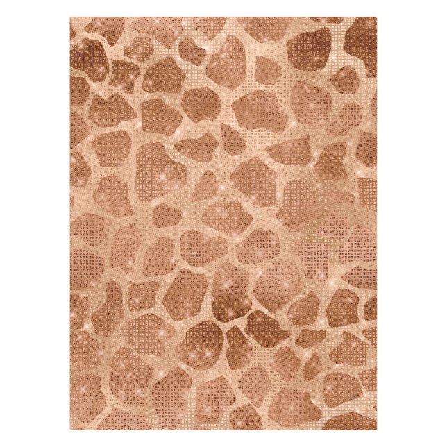 Glamourous Gold Sparkly Glitter Sequins Giraffe Tablecloth (Front)