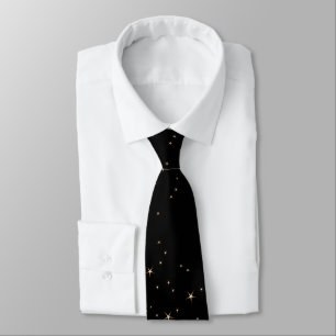 Glamourous Gold Stars on Black Tie