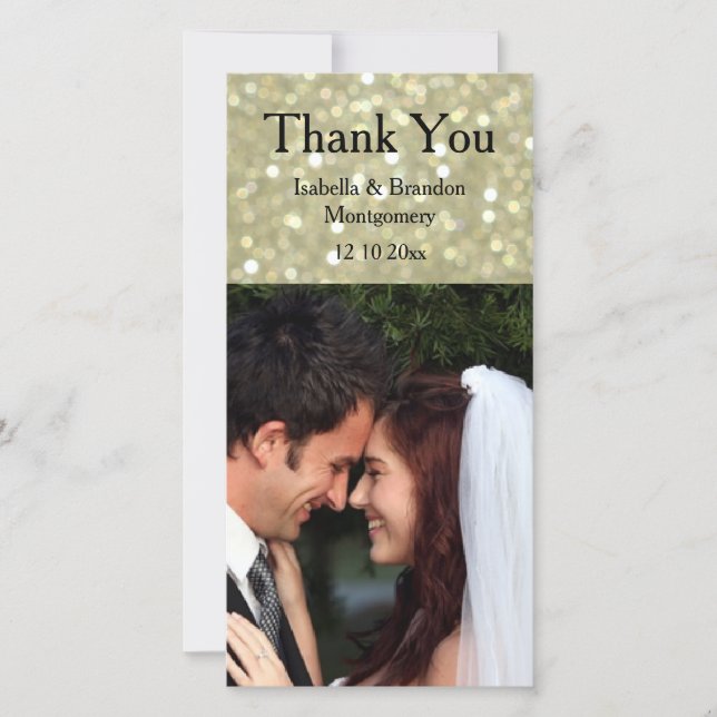 Glamourous Gold Thank You Card (Front)