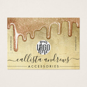 Glamourous Gold Thick Glitter Drips Logo Bracelet