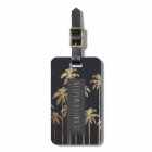 Glamourous Gold Tropical Palm Trees on Black