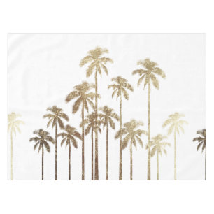 Glamourous Gold Tropical Palm Trees on White Tablecloth