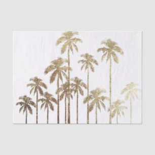 Glamourous Gold Tropical Palm Trees on White Tissue Paper