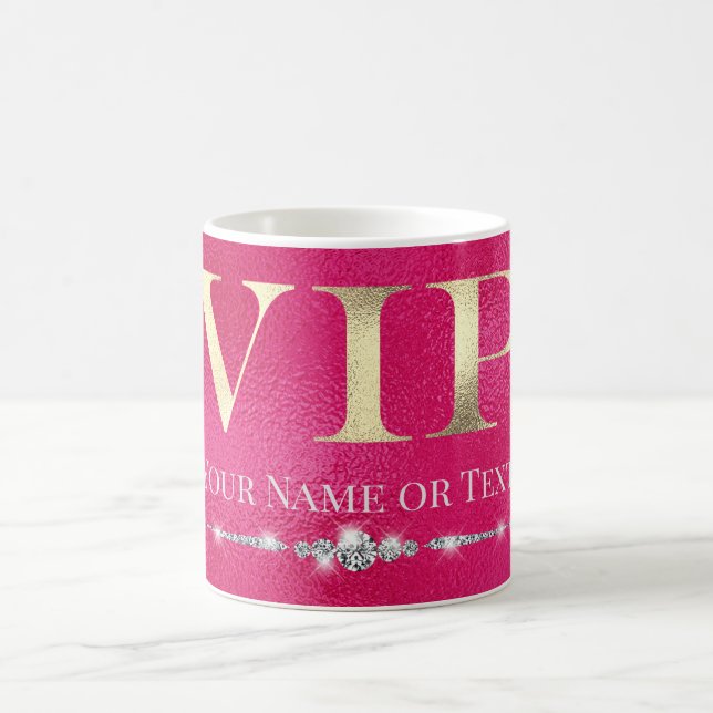 Glamourous Gold VIP on Hot Pink Coffee Mug (Center)