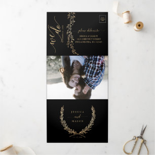 Glamourous Gold Wedding Invitation Set