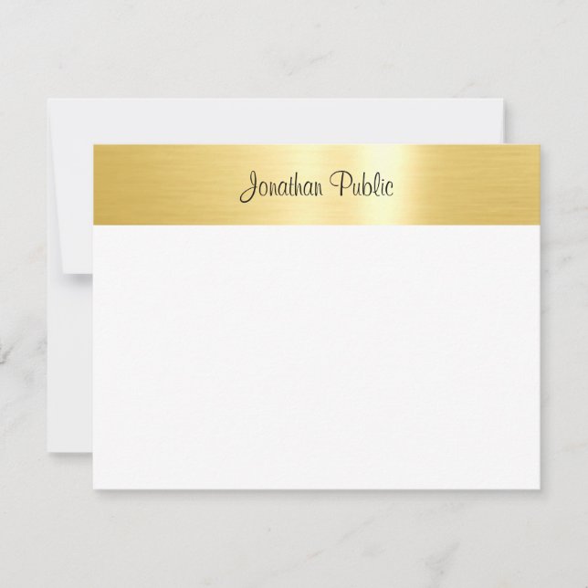 Glamourous Gold White Template Handwritten Script (Front)
