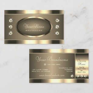 Glamourous Gold with Luminous Sparkling Diamonds Business Card