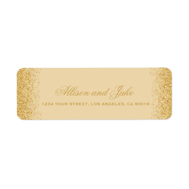 Glamourous Golden Glitz Glitter Address Labels (Front)