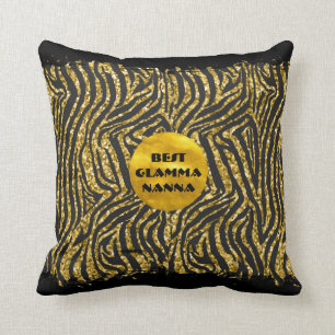 Glamourous Grandma Gold Black Animal Print Glam-ma Cushion