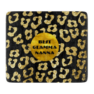 Glamourous Grandma Gold Black Animal Print Glam-ma Cutting Board