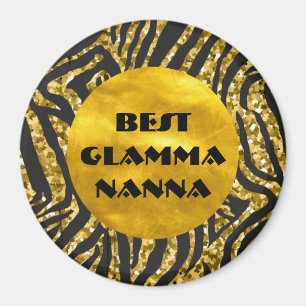 Glamourous Grandma Gold Black Animal Print Glam-ma Magnet