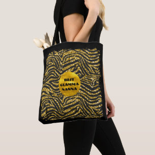 Glamourous Grandma Gold Black Animal Print Glam-ma Tote Bag