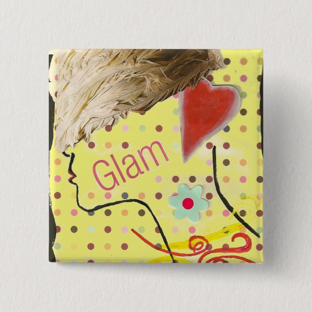 Glamourous Hat "Glam" 15 Cm Square Badge (Front)