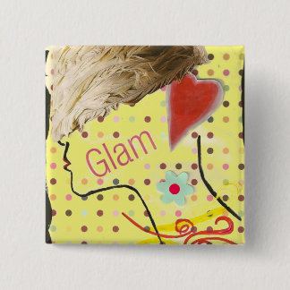 Glamourous Hat "Glam" 15 Cm Square Badge