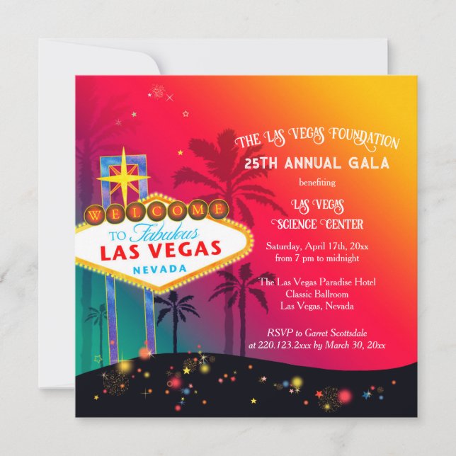 Glamourous Las Vegas Annual Charity Gala Invitation (Front)