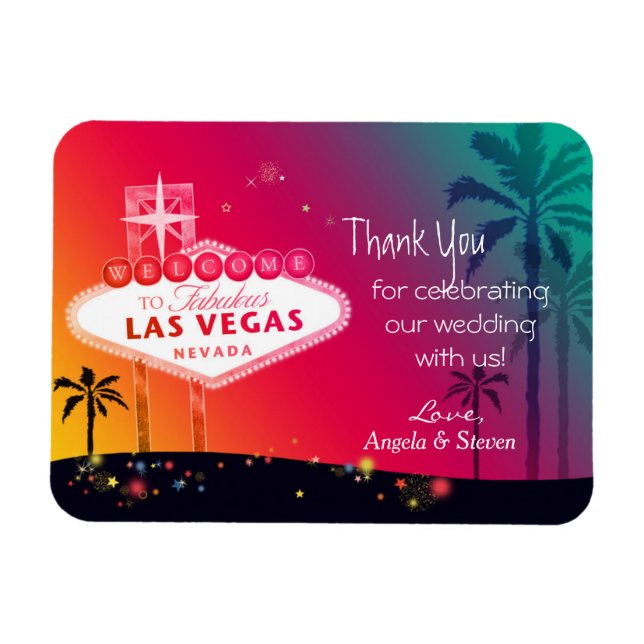 Glamourous Las Vegas Wedding Thank You Magnet (Horizontal)