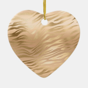 Glamourous Light Brown Leopard Spots Animal Print Ceramic Ornament