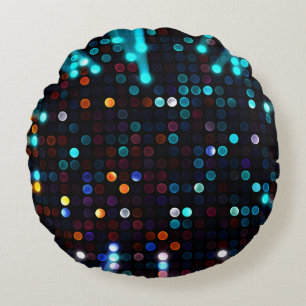 Glamourous Lights: Abstract Fashion Wallpaper Round Cushion