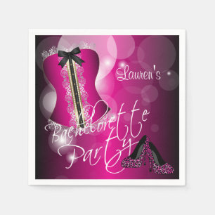 Glamourous Lingerie Bachelorette Party    Hot Pink Napkin