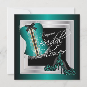 Glamourous Lingerie Bridal Shower   Mint Green Invitation