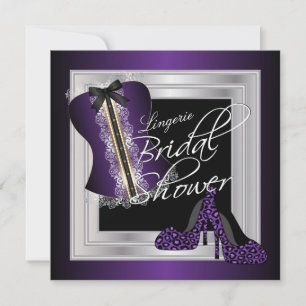 Glamourous Lingerie Bridal Shower   Purple Invitation
