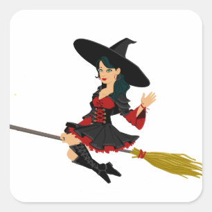 Glamourous Little Witch Square Sticker
