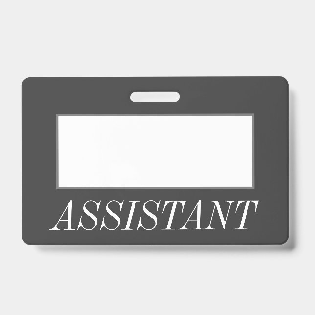 Glamourous, Luxurious "ASSISTANT" Badge ID Badge (Front)