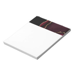 Glamourous Marble Agate Chic Black Purple Gold Notepad
