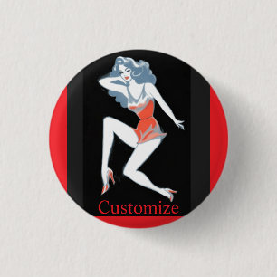 Glamourous Model Posing Thunder_Cove 3 Cm Round Badge