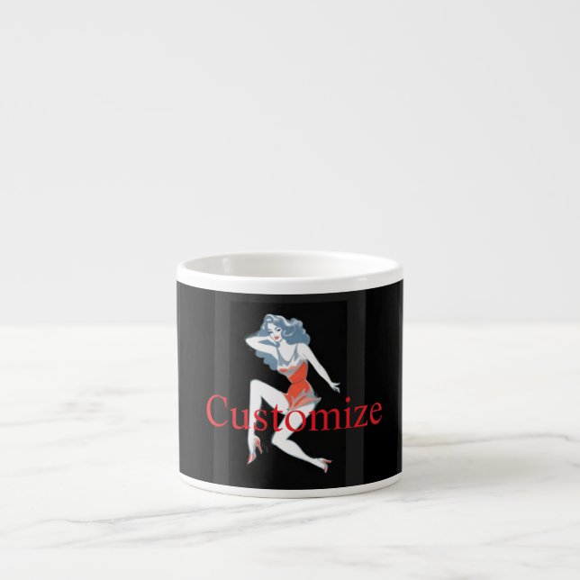 Glamourous Model Posing Thunder_Cove Espresso Cup (Front)