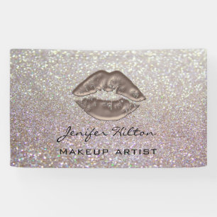Glamourous modern chic adorable lips glittery banner