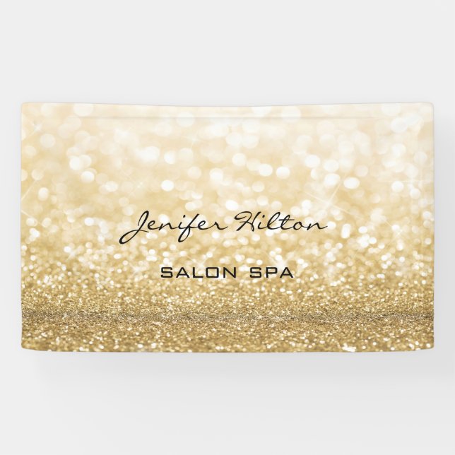 Glamourous modern chic faux gold glittery banner (Horizontal)