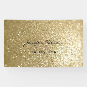 Glamourous modern chic faux gold glittery banner