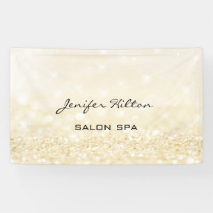 Glamourous modern chic faux gold glittery banner
