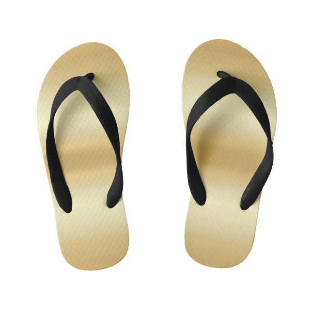 Glamourous Modern Custom Faux Gold Template Kid's Thongs (Footbed)