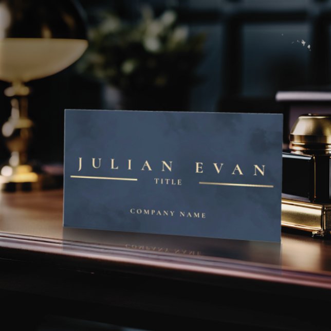 Glamourous Navy Blue Gold Professional Business Card (Creator Uploaded)
