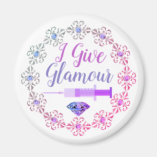 Glamourous nurse shot cute funny medical purple magnet