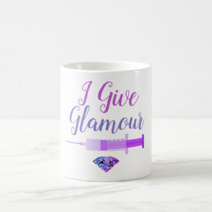 Glamourous nurse shot cute purple pink coffee mug