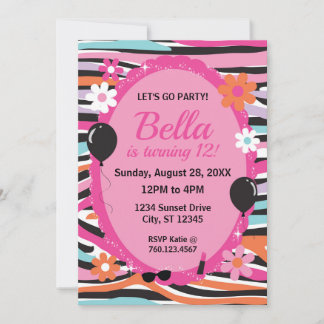 Glamourous Pink Birthday Party Invitation