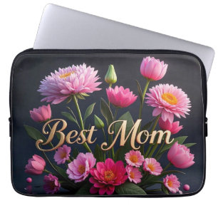 Glamourous Pink Flowers For Mum Laptop Sleeve